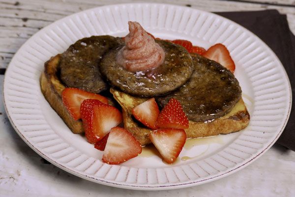 strawberry french toast and sausage