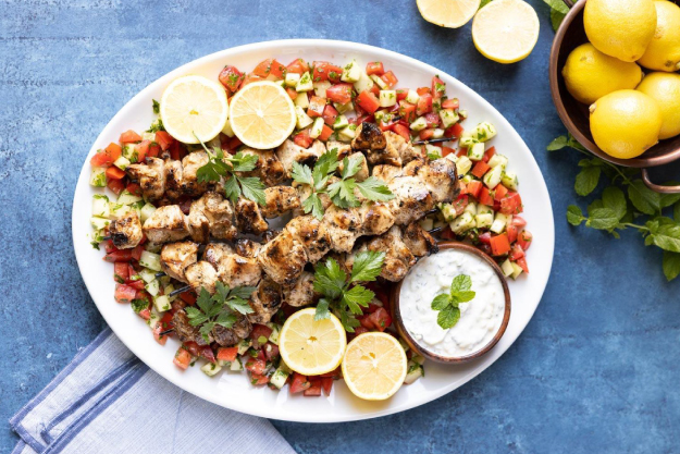 Chicken Kebab Meal Served